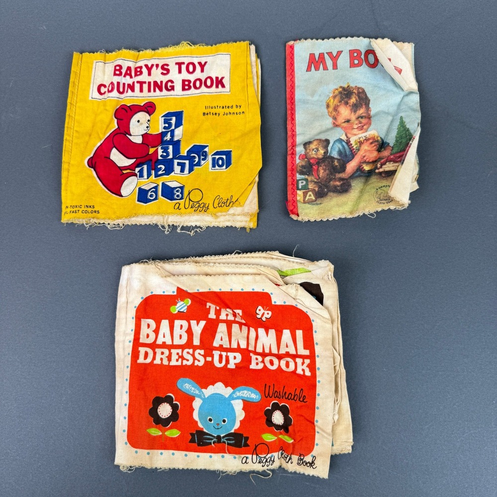 Peggy Cloth Books Vintage Baby Cloth Books Set of 3 Multicolor 1960s‎ Nursery